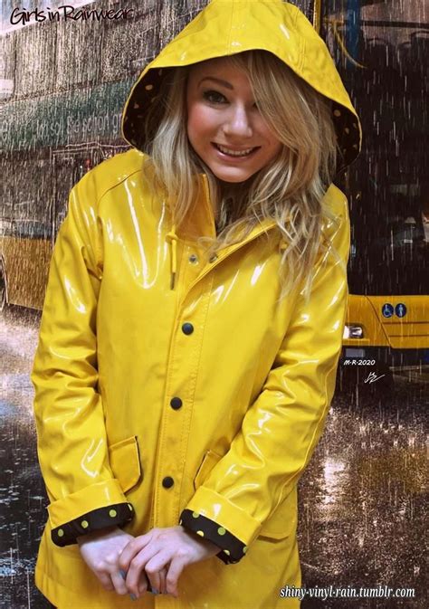 vinyl rain in 2020 rain wear rainy day fashion yellow raincoat