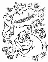 November Coloring Pages Printable Sheets Print Fall Kids Color Month October Pdf Printables Scribblefun Worksheets Coloringcafe Sleeping Bear Beauty Choose sketch template