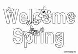 Spring Coloring Printable Welcome Pages Butterfly Banner Sheets Kids Colouring Bee Printablee Bees First Signs Alphabet Worksheets Seasons Letscolorit Summer sketch template