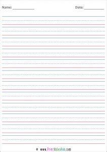 printable red  blue lined handwriting practice papers