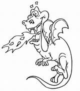 Dragon Coloring Pages Year Chinese Fire Breathing Colouring Clipart Kids Library sketch template