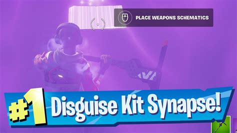 disguise kit  place weapons schematics  synapse station location fortnite youtube
