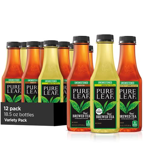 bottles pure leaf iced tea unsweetened variety pack  fl oz