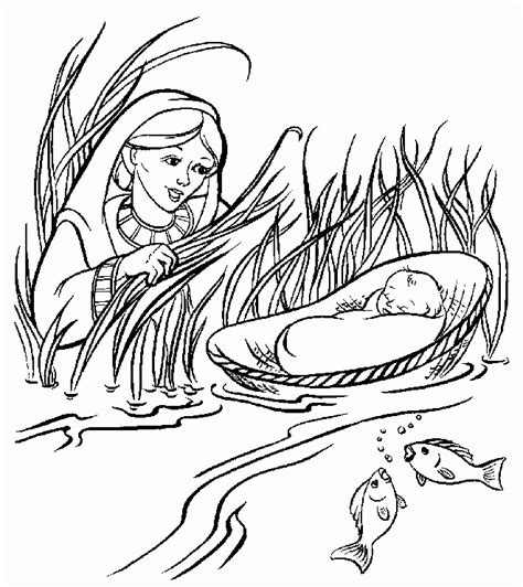 baby moses coloring pages coloring home