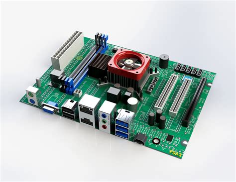 computer motherboard  cgtrader