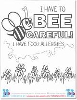 Coloring Allergy Food Bee Pages Bumble Careful Allergies Printable Alert sketch template