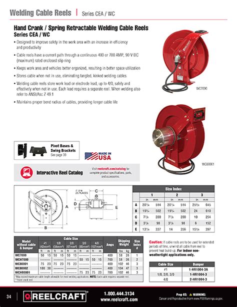 reel catalog  hose cord  cable reels reelcraft