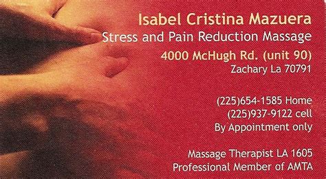 Isabel Cristina S Massage Zachary La
