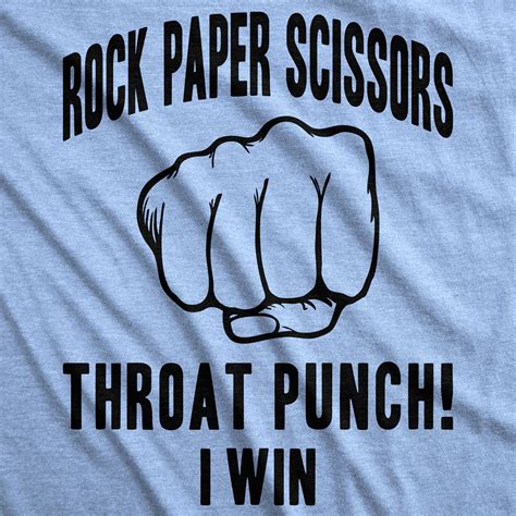 Womens Rock Paper Scissors Throat Punch T Shirt Funny Sarcastic Humor