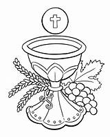Communion Eucharist Reconciliation Chalice Sacrament Getcolorings sketch template