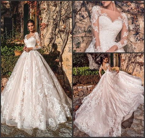 China Lace Ball Gown Champagne Puffy Arabic Bridal Wedding Dresses