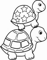 Coloring Turtle Pages Kids Colouring sketch template