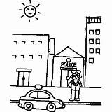 Police Station Colouring Pages Coloring Colorin sketch template