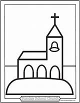 Church Coloring Sheets Children Preschool Pages Catholic Printable Sheet Sanctuary Saintanneshelper Template sketch template