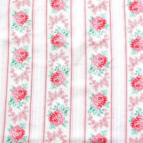 pink floral vintage fabric antique french fabric pink roses fabric