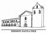 Mission Santa Cruz Coloring Mobile Template Pages sketch template