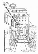 Coloring Town Pages Adult Printable Little Nice Small Book House Etsy Coloriage Stress Digital Relieving Gift Para Colorear Choose Board sketch template
