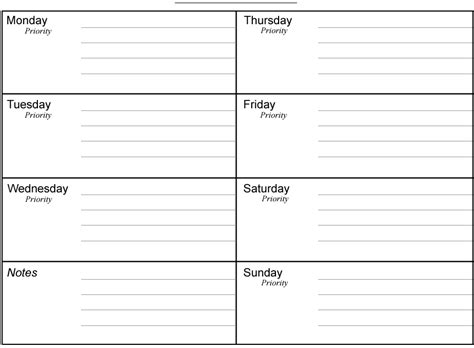 printable weekly planners printable weekly planner sheets