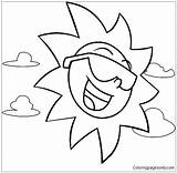 Coloring Sun Sky Pages Sunshine Sunrise Drawing Printable Colouring Summer Funky Clouds Beach Color Kids Realistic Night Getdrawings Getcolorings Preschool sketch template