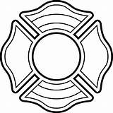 Fire Maltese Cross Firefighter Shield Badge Fireman Coloring Pages Template Decal Rescue Clipart Decals Department Clip Vinyl Transparent Cliparts Colouring sketch template