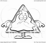Nacho Coloring Mascot Sick Clipart Cartoon Outlined Vector Thoman Cory Royalty sketch template