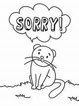 Sorry Coloring Printable Cards Card Am Print sketch template
