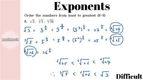 exponents   exponents difficult level youtube