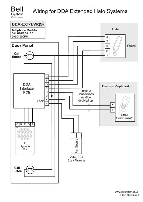 bell door entry wiring diagram keypad kontrol akses panel kartu password bahan abs