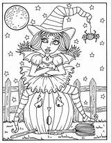 Coloring Pages Hocus Pocus Halloween Witch Printable Adults Book Witches Whimsical Fun Adult Colouring Color Etsy Cute Aesthetic Sheets Fairy sketch template