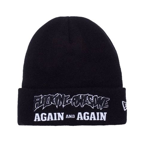 Fucking Awesome Again And Again Beanie Black Skate Clothing From