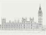 Westminster Palace Sketch Illustration Abbey Drawing Vector Stock London sketch template