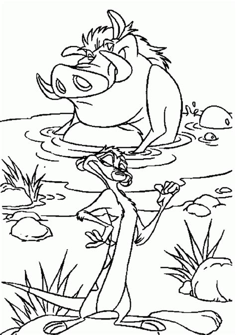 timon  pumbaa coloring pages coloring home