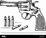 Revolver Gangster Pistole Bullets Sketch Vektor Skizze Pistol Cutewallpaper Pistola Vektorgrafiken ähnliche sketch template