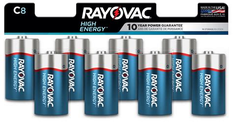 Rayovac High Energy C Batteries 8 Pack Alkaline C Cell Batteries