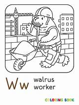 Worker Walrus sketch template