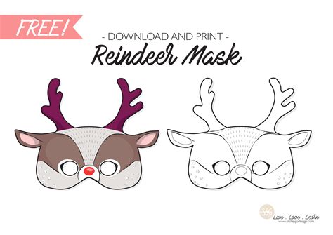 sit stay   reindeer mask printable sit stay