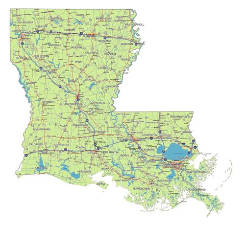 preview  louisiana state vector road map  vector mapscomyour