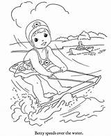 Coloring Water Fun Summer Kids Ski Things sketch template