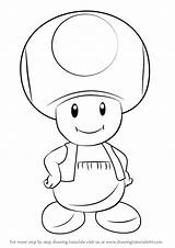 Mario Toad Super Draw Step Drawing Coloring Drawings Pages Easy Cartoon Character Characters Bros Kart Colouring Drawingtutorials101 Tutorials Cool Luigi sketch template