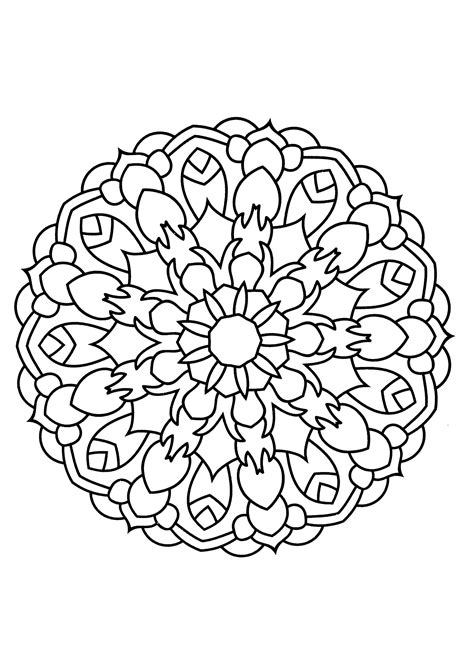 mandala  thick lines mandalas kids coloring pages