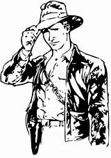 Indiana Jones Hat Coloring Clip His Clipart Pages Indianajones Drawings sketch template