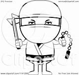 Ninja Weapons Cartoon Boy Coloring Clipart Cory Thoman Outlined Vector Quotes Royalty Quotesgram sketch template
