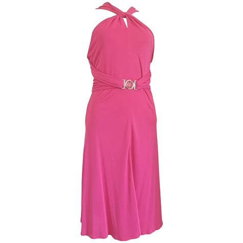 new versace crystal embellished one shoulder pink gown for sale at