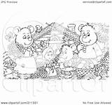 Goldilocks Coloring Cabin Outline Bear Clipart Family Illustration Royalty Rf Bannykh Alex 2021 sketch template