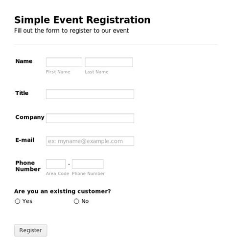 registration form template registration form registration form