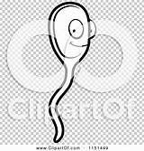 Sperm Happy Outlined Coloring Clipart Cartoon Vector Cory Thoman sketch template