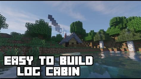 easy  build log cabin minecraft building tutorial youtube