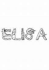 Elisa Coloriage Coloriages Divers Prenoms Télécharge Partage Imprime sketch template