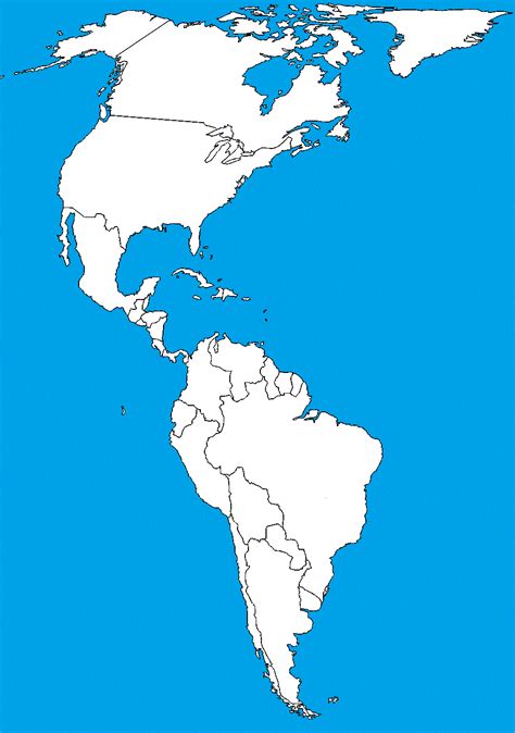 slepa mapa ameriky mapa