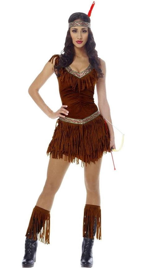 Women S Sexy Brown Native American Costume Womens Indian Costume